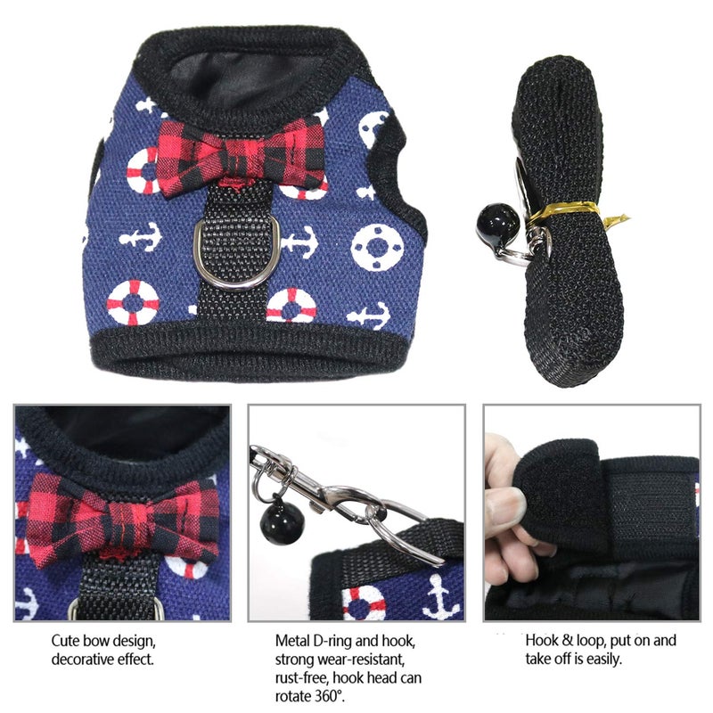 Rypet Guinea Pig Harness and Leash - Soft Mesh Small Animal Harness with Safe Bell, No Pull Comfort Padded Vest for Guinea Pigs, Ferret, Chinchilla and Similar Small Animals - Image 3